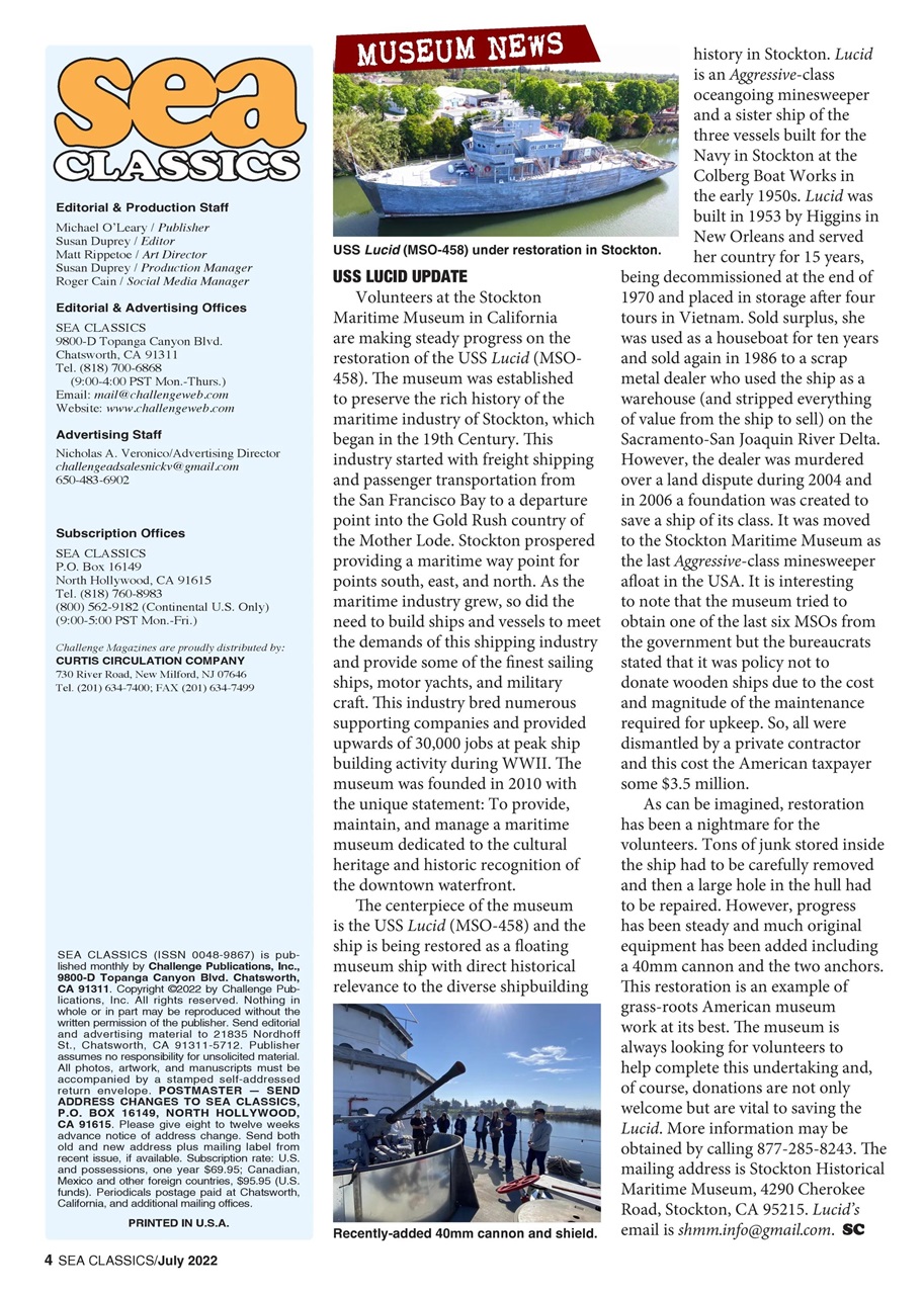 Sea Classics - Where History Sets Sail Preview Pages