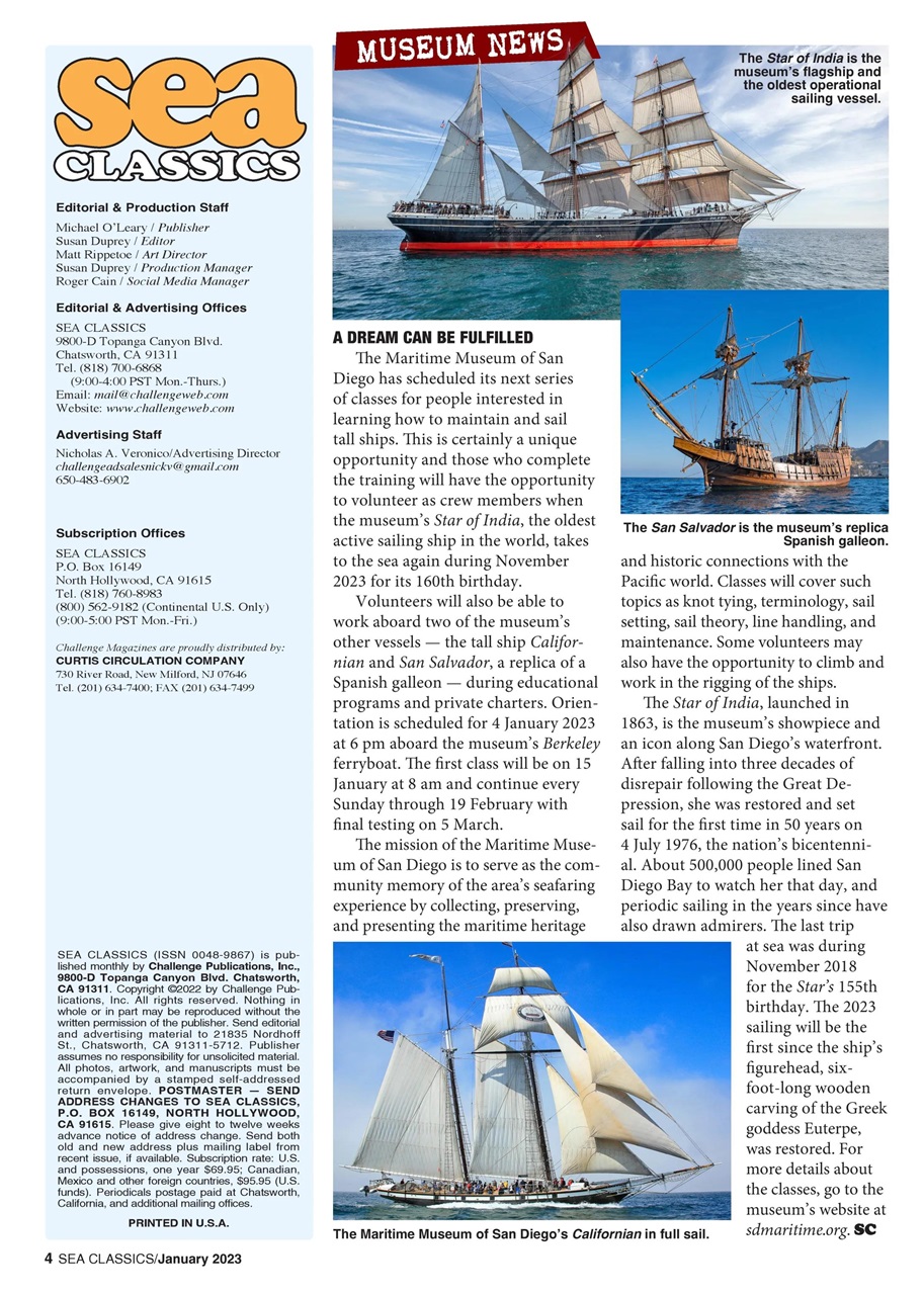 Sea Classics - Where History Sets Sail Preview Pages
