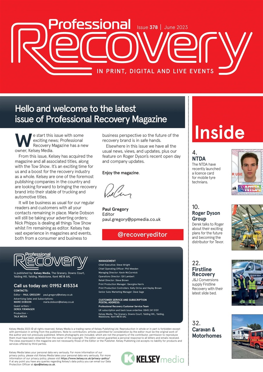 Professional Recovery Magazine Preview Pages