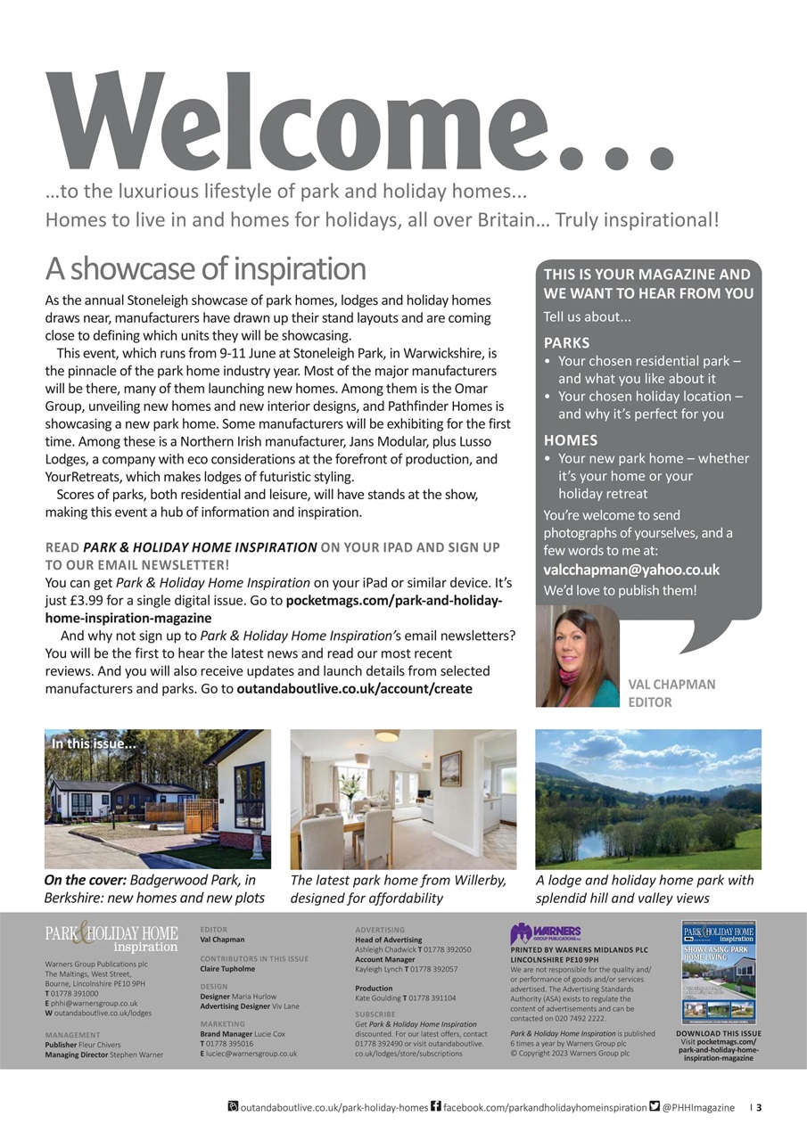 Park and Holiday Home Inspiration magazine Preview Pages