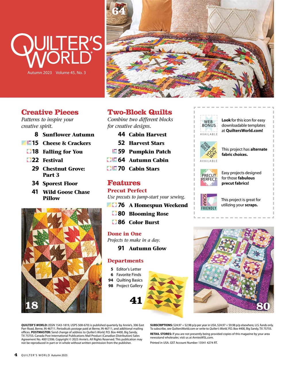 Quilter's World Preview Pages