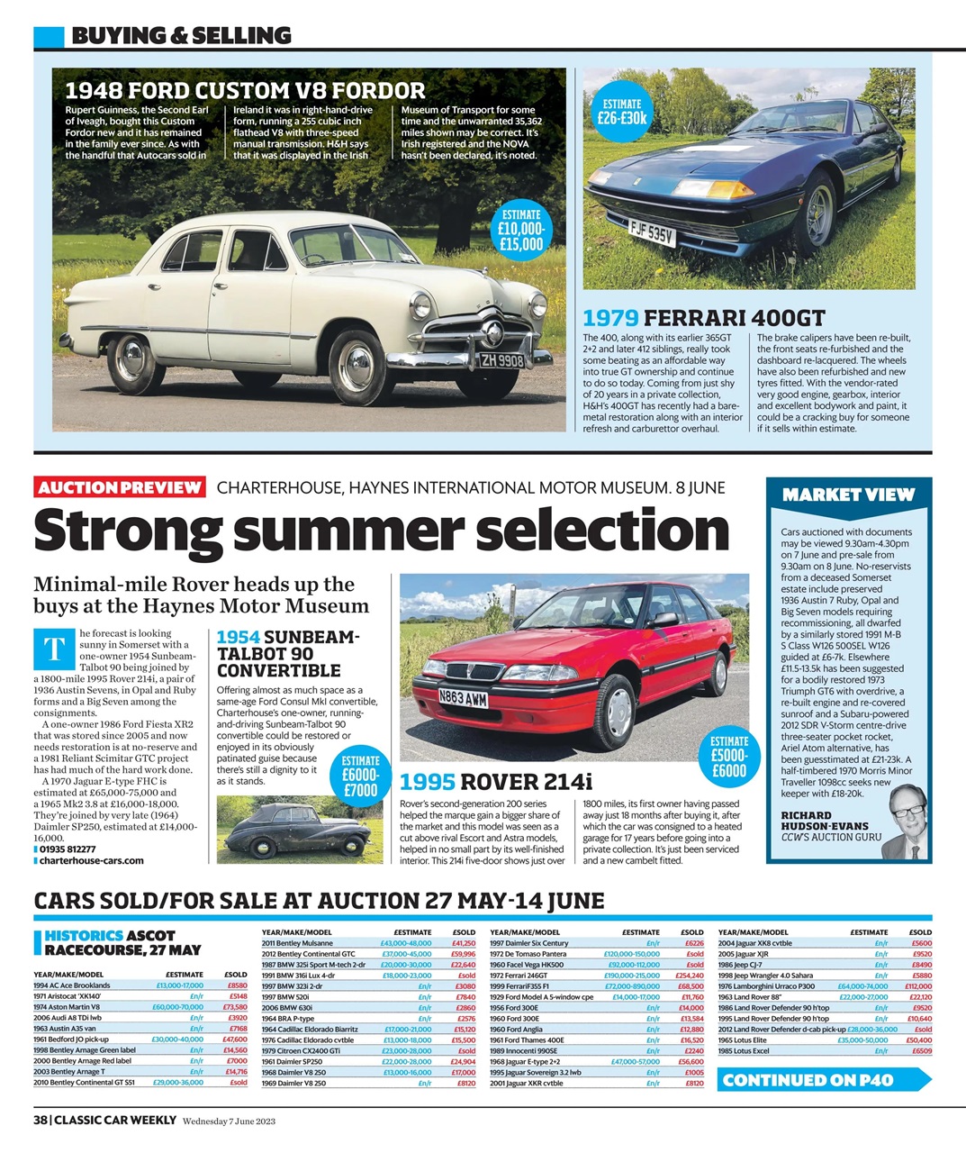 Classic Car Weekly Preview Pages