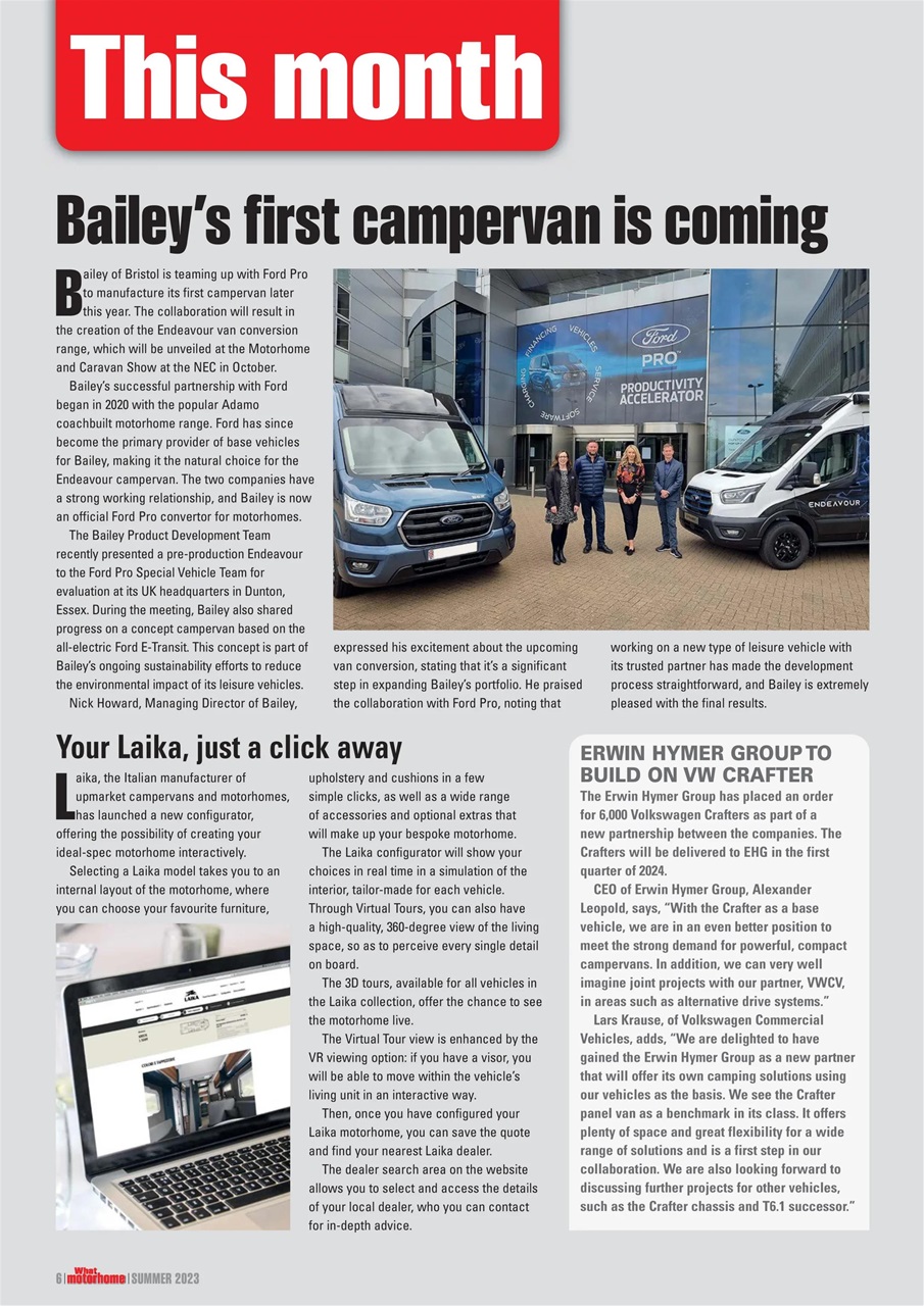What Motorhome magazine Preview Pages