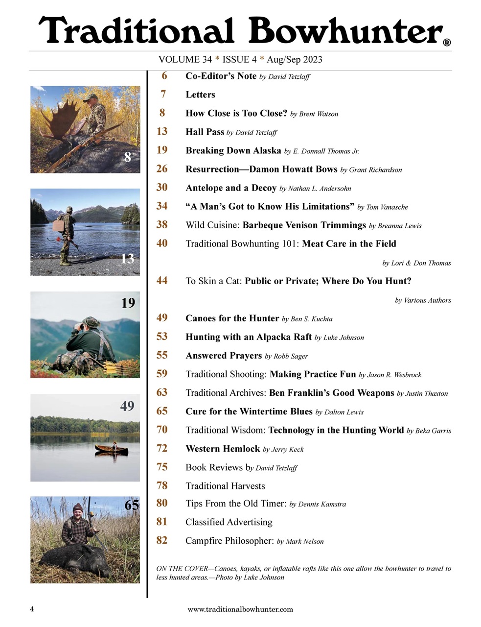 Traditional Bowhunter Magazine Preview Pages