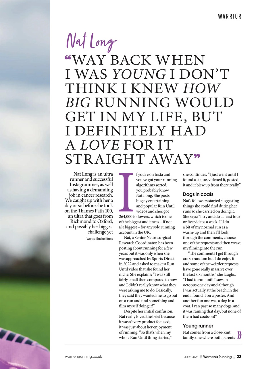 Women’s Running Preview Pages