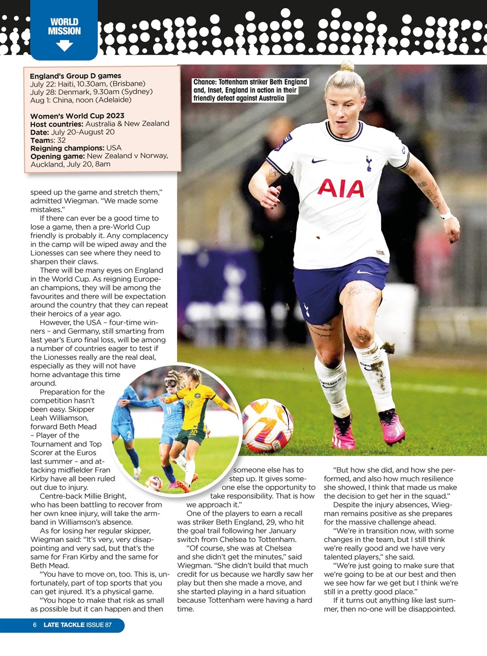 Late Tackle Football Magazine Preview Pages