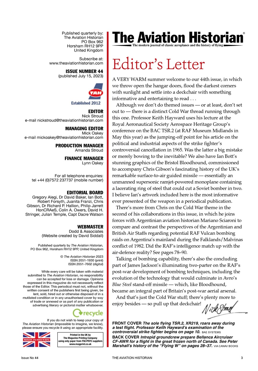 The Aviation Historian Magazine Preview Pages