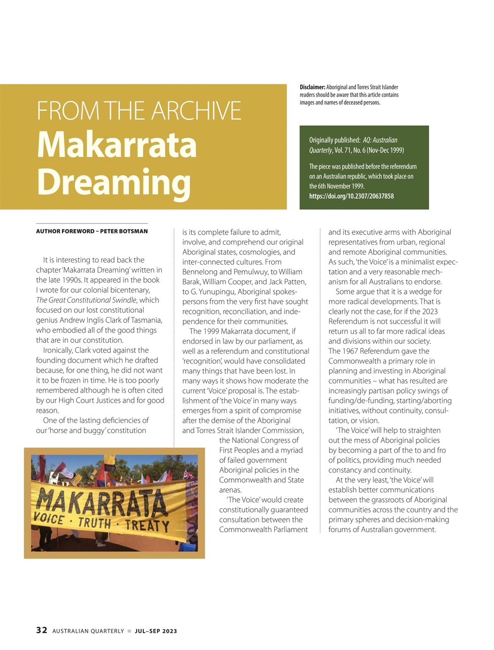 AQ: Australian Quarterly Preview Pages