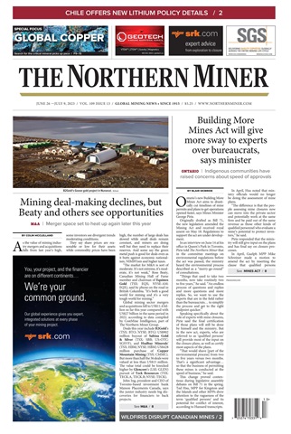 The Northern Miner issue Vol. 109 No. 13