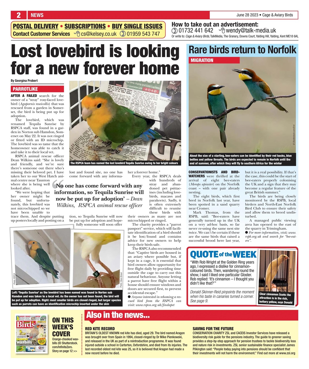 Cage & Aviary Birds Preview Pages