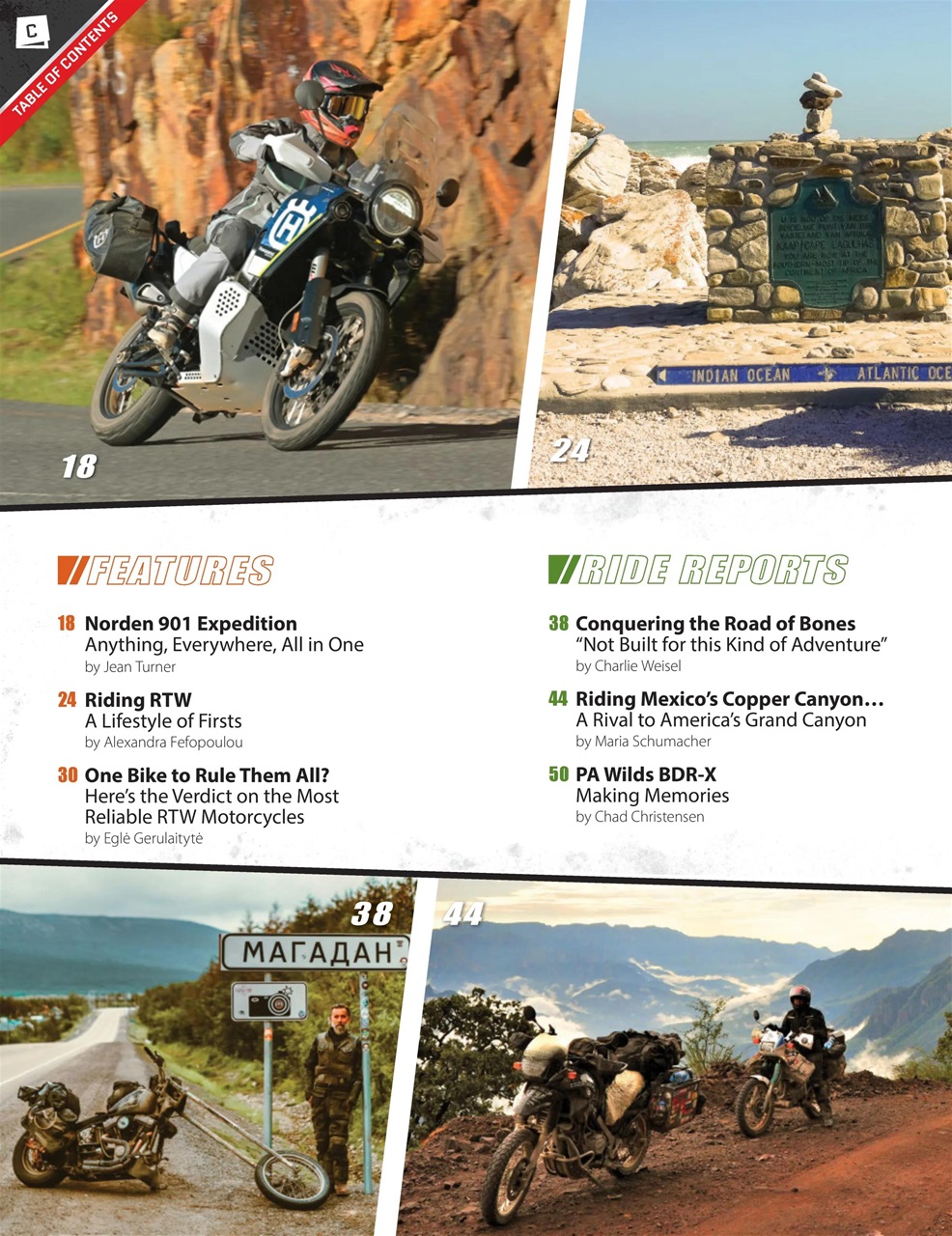 Adventure Motorcycle Preview Pages