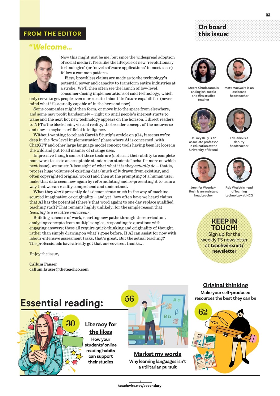 Teach Secondary Preview Pages