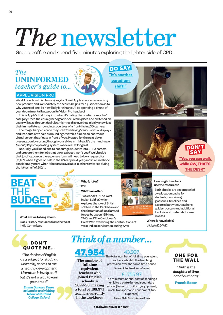 Teach Secondary Preview Pages