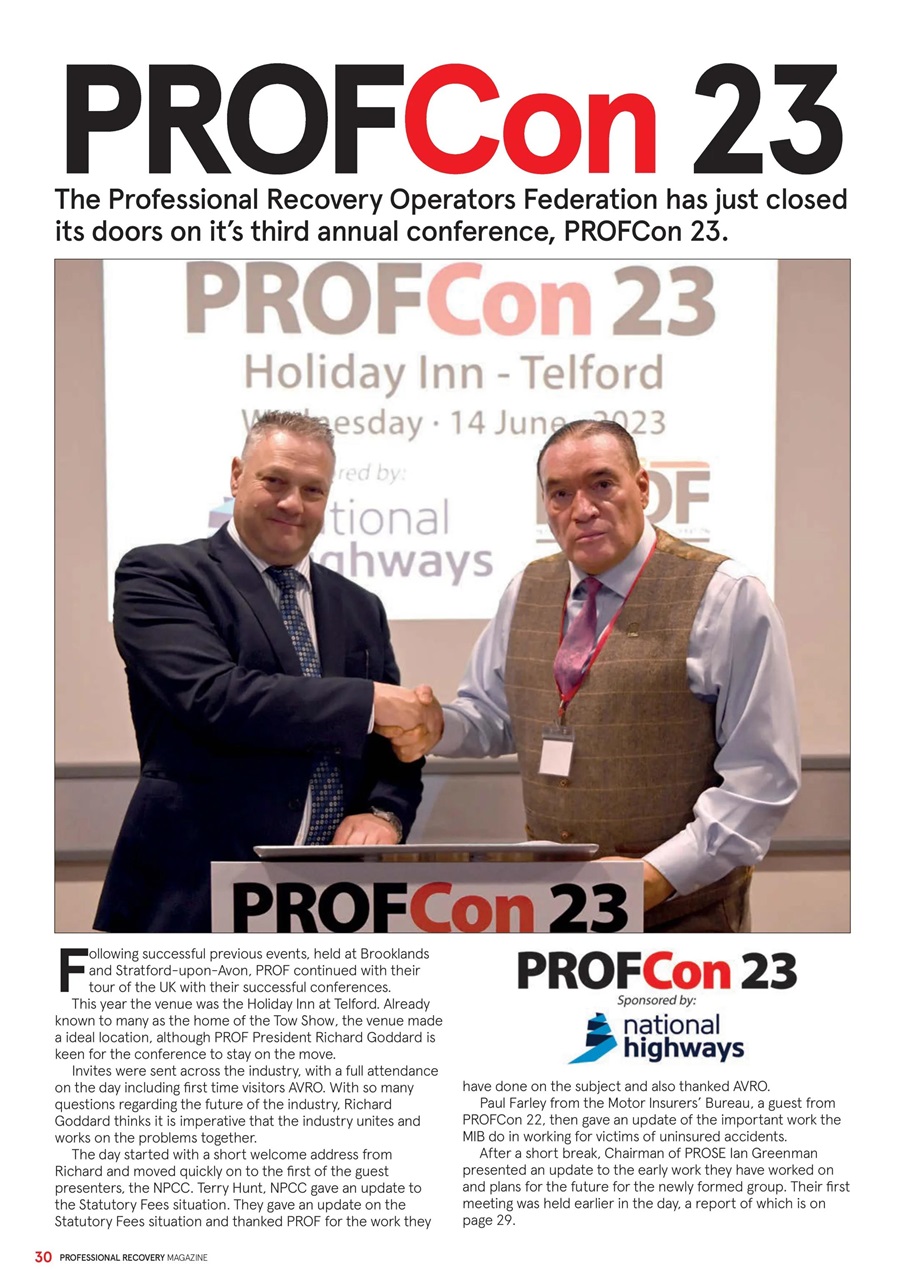 Professional Recovery Magazine Preview Pages