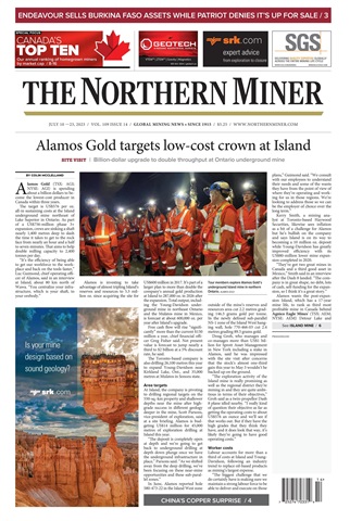 The Northern Miner issue Vol. 109 No. 14