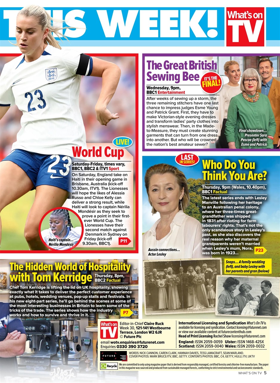 What's on TV Preview Pages