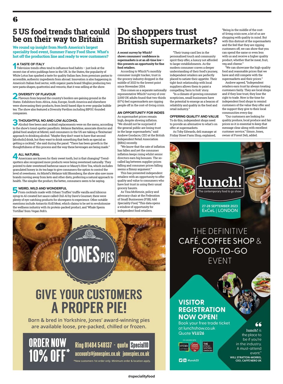 Speciality Food Preview Pages