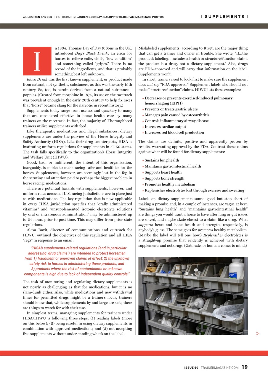 North American Trainer Magazine - horse racing Preview Pages