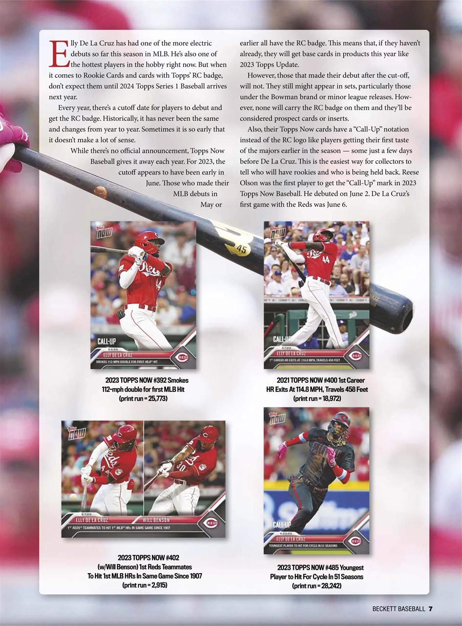 Beckett Baseball Magazine Preview Pages