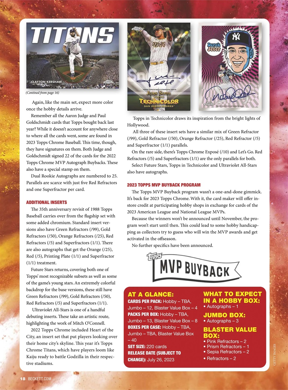 Beckett Baseball Magazine Preview Pages