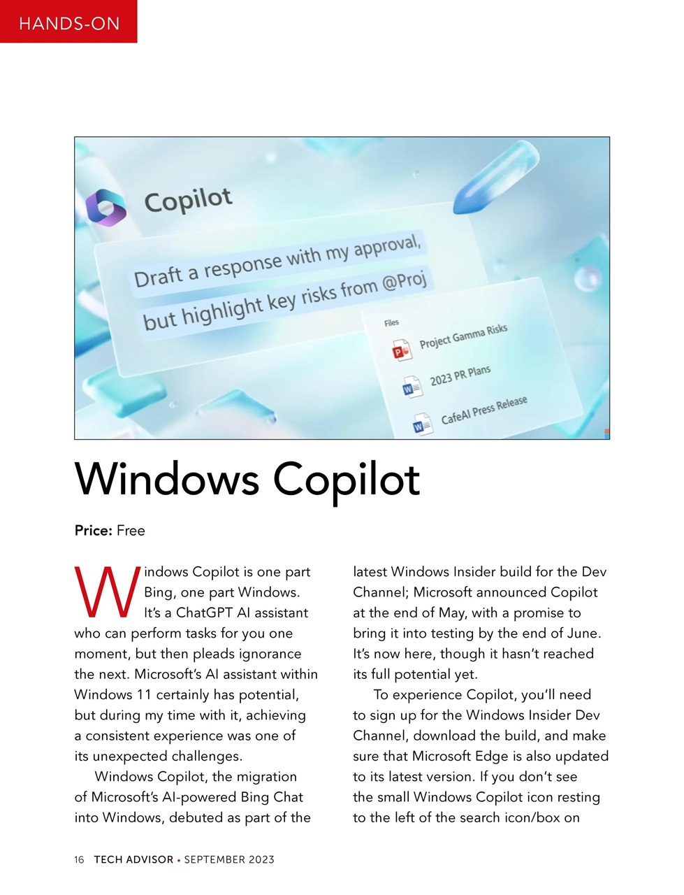 Tech Advisor Preview Pages