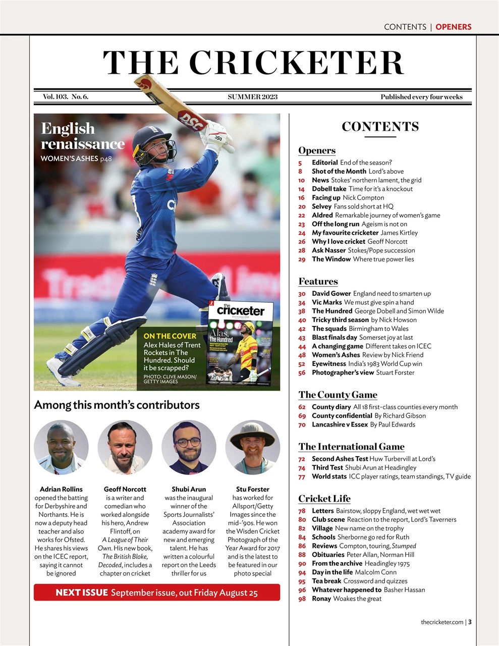 The Cricketer Magazine Preview Pages