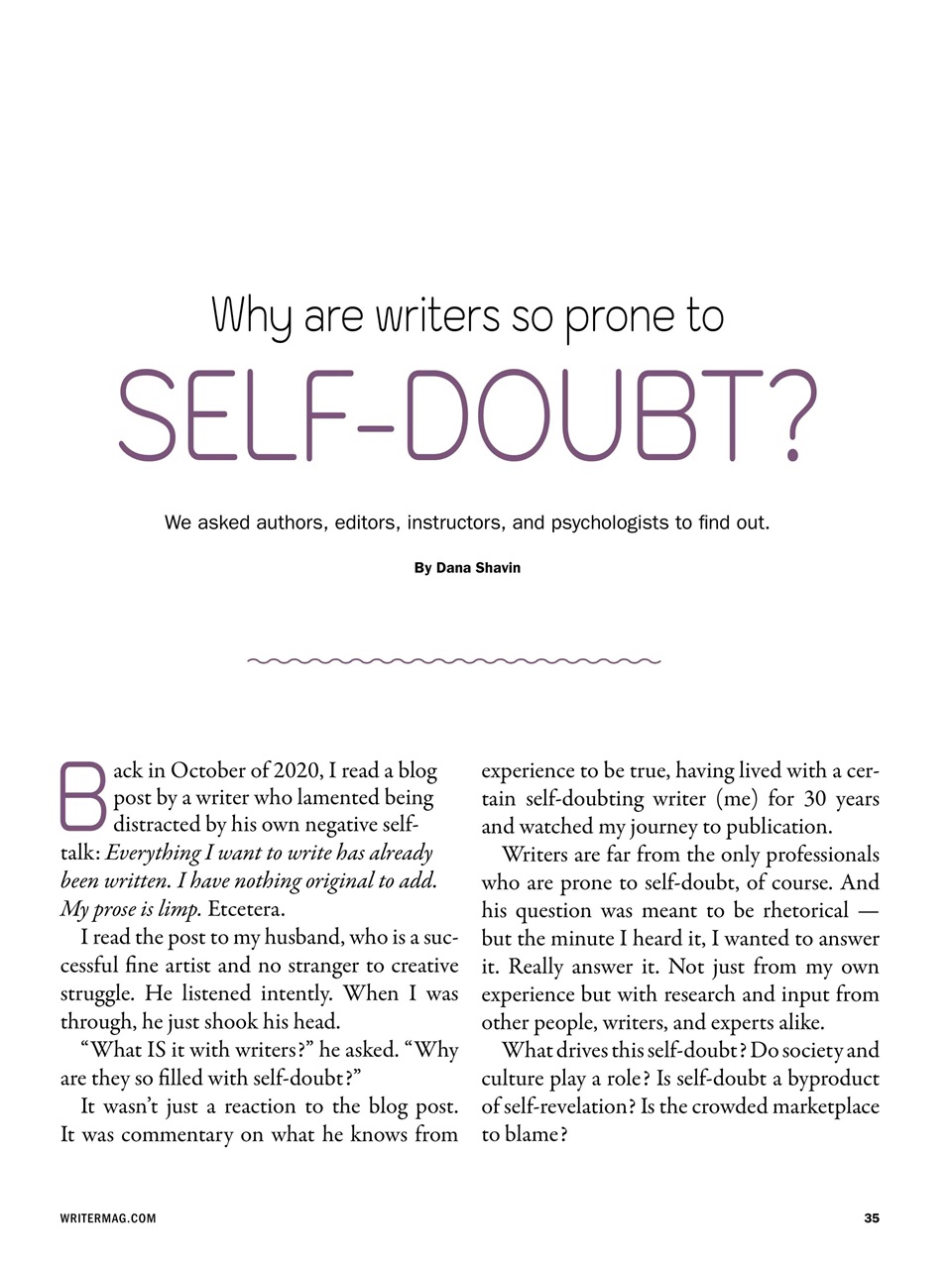 The Writer Preview Pages