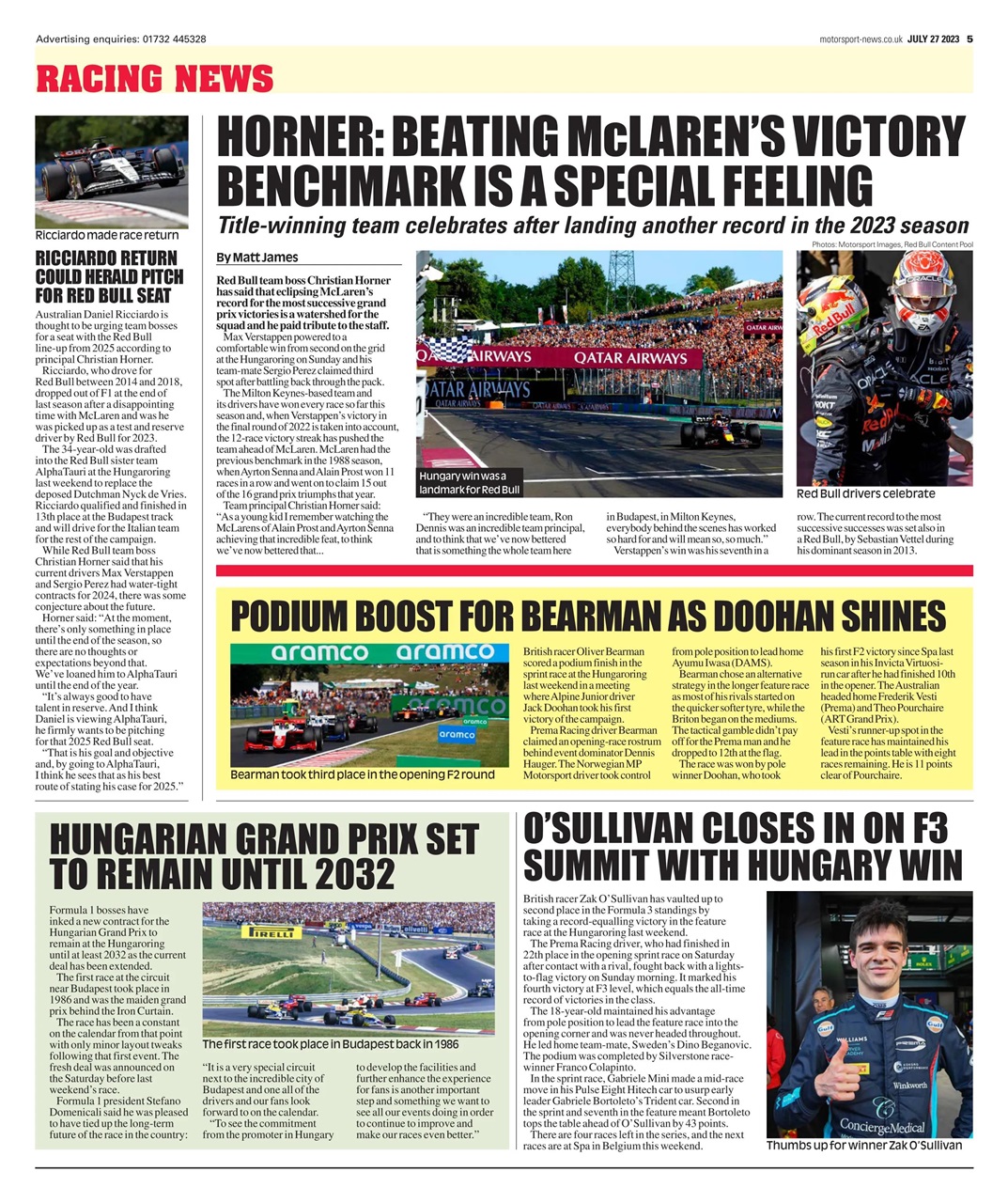 Motorsport News Preview Pages