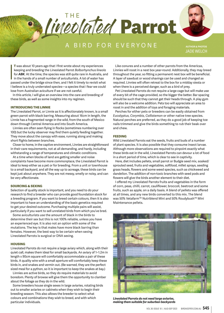 Australian Birdkeeper Magazine Preview Pages