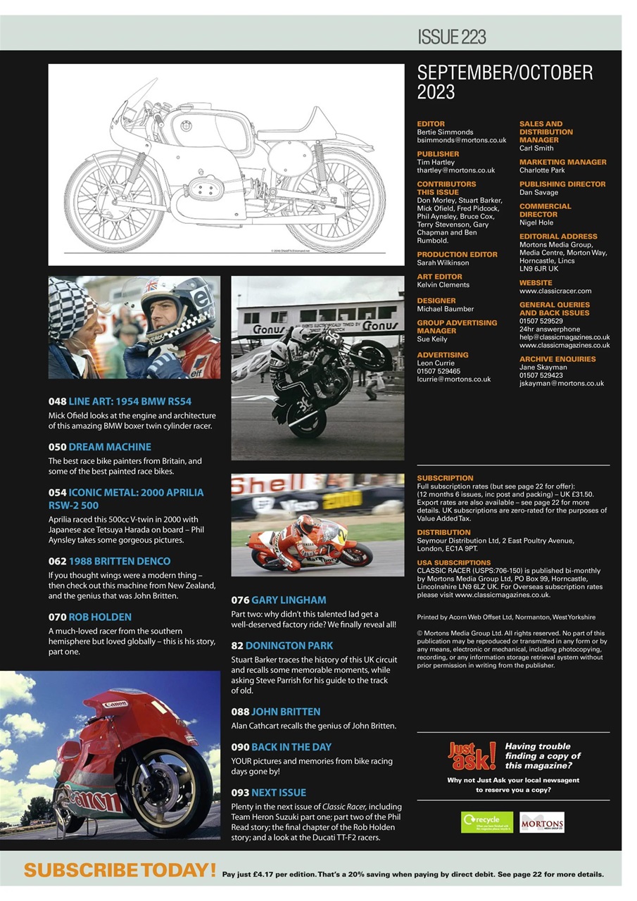 Classic Racer Preview Pages