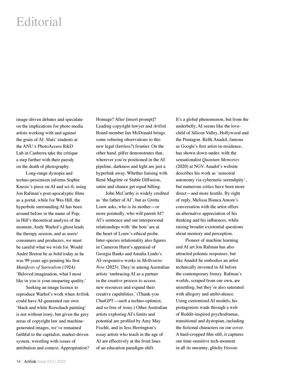 Artlink Magazine Preview Pages