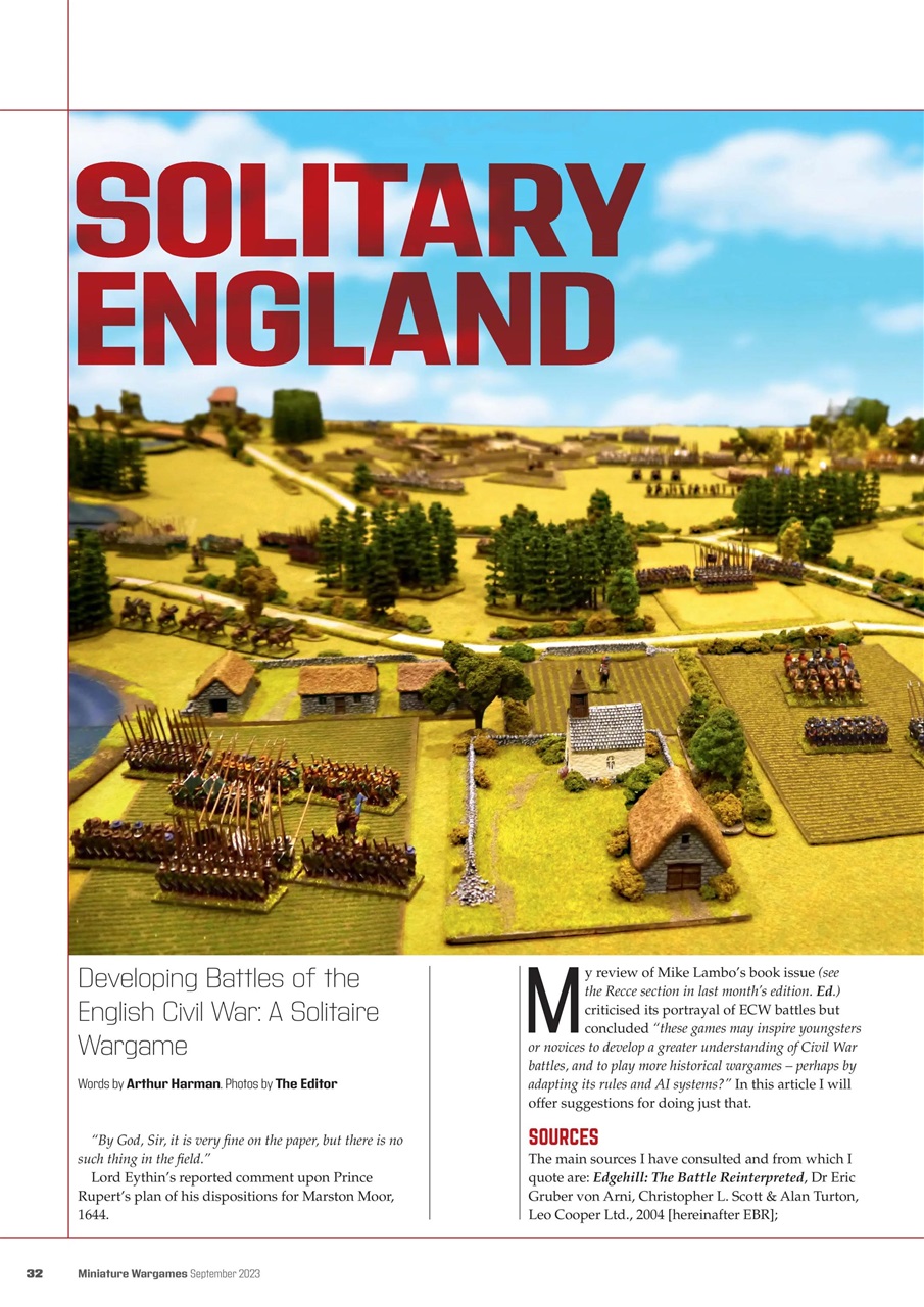 Miniature Wargames Preview Pages
