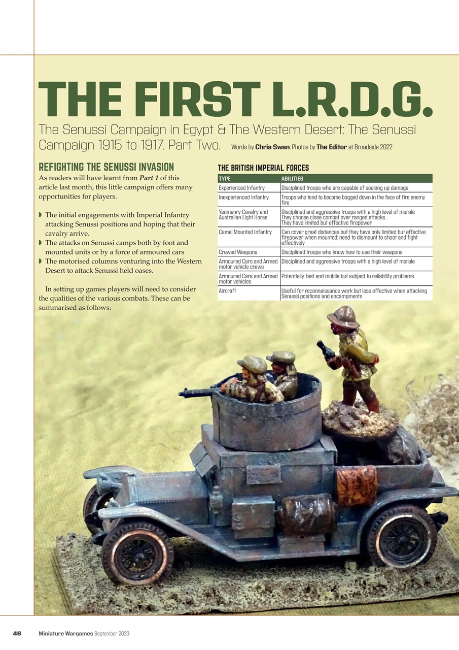 Miniature Wargames Preview Pages