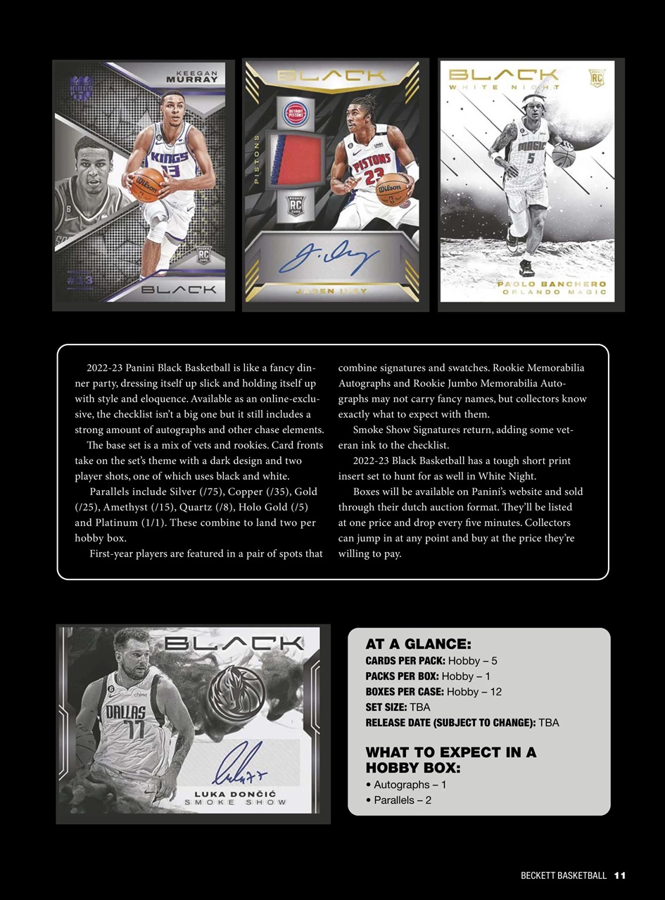 Beckett Basketball Magazine Preview Pages