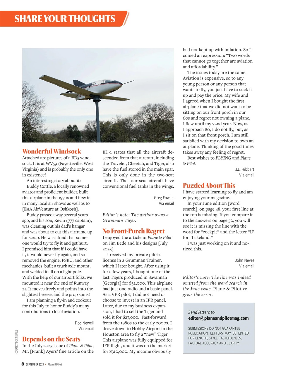 Plane & Pilot Preview Pages