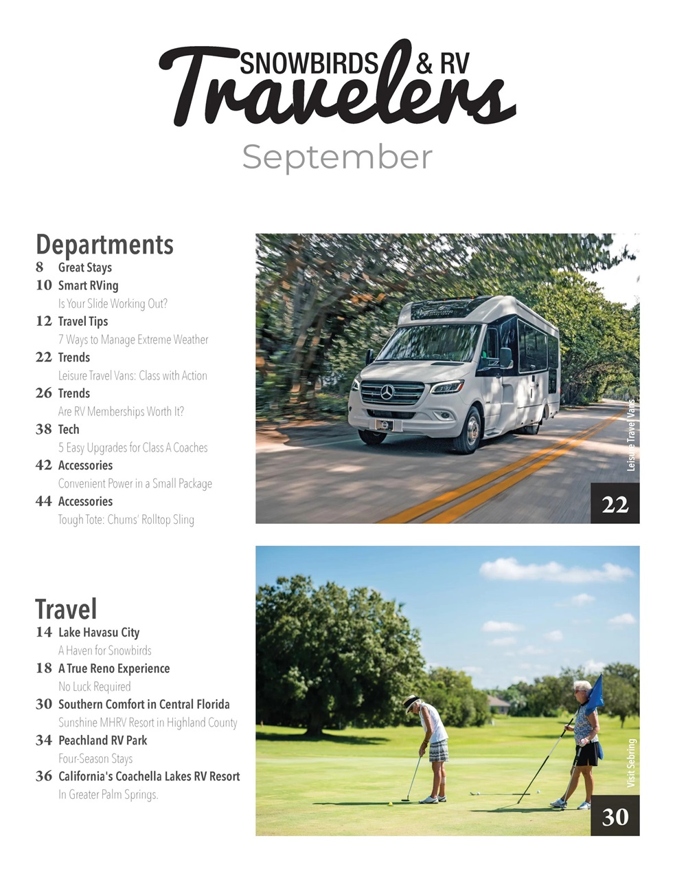 Snowbirds & RV Travelers Preview Pages