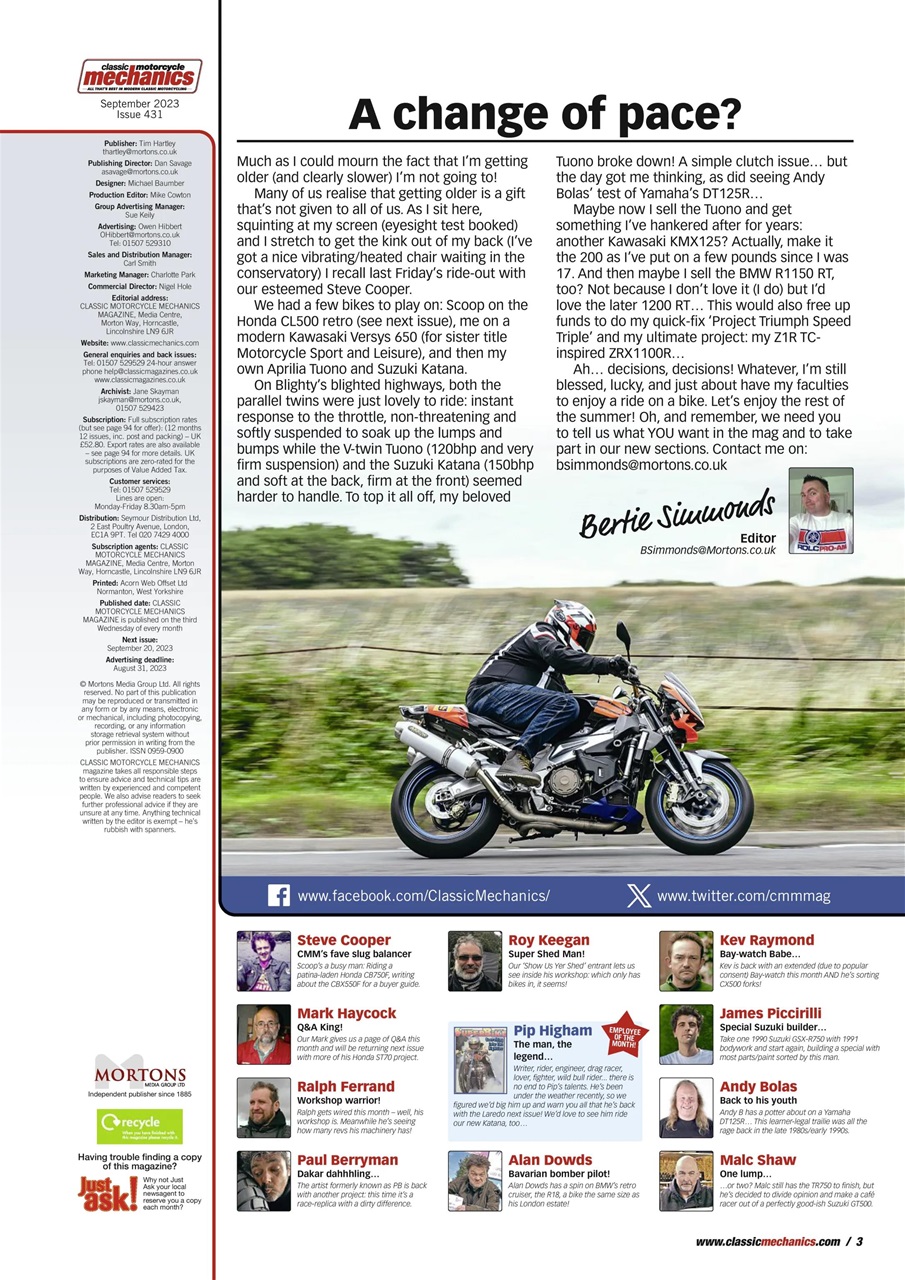 Classic Motorcycle Mechanics Preview Pages