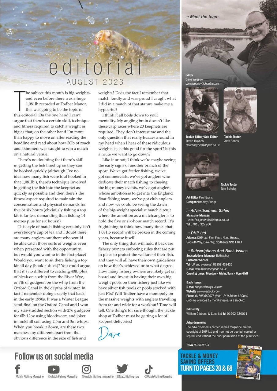 Match Fishing Preview Pages