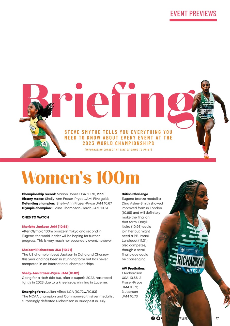 AW – Athletics Weekly Magazine Preview Pages