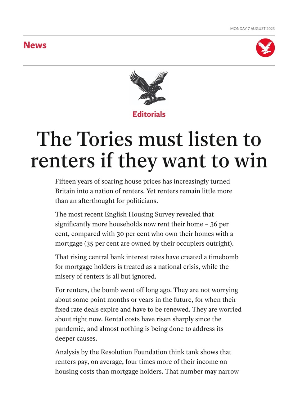 The Independent Daily Edition Newspaper Preview Pages