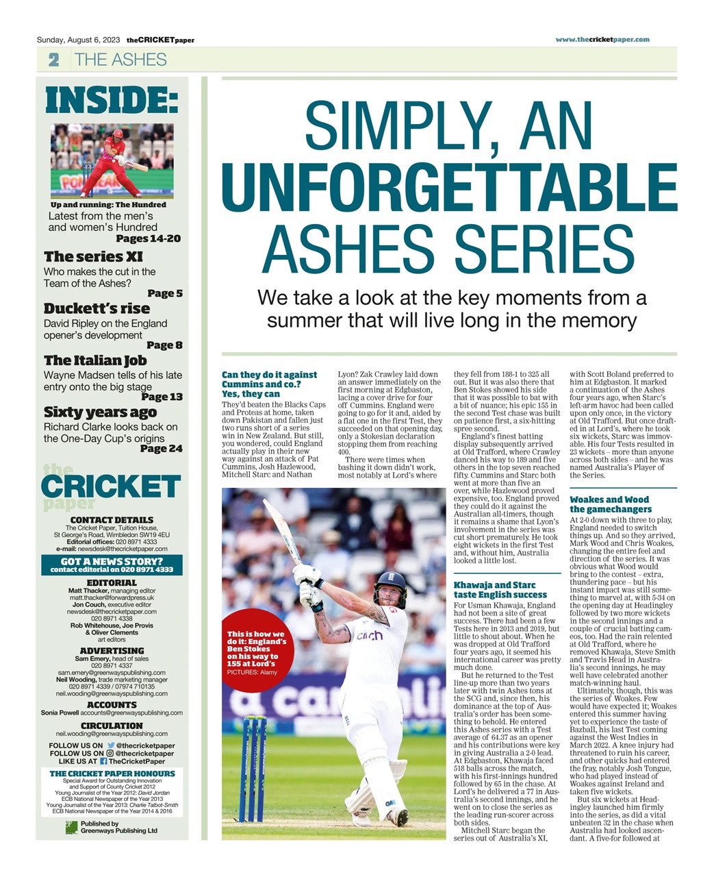 The Cricket Paper Preview Pages