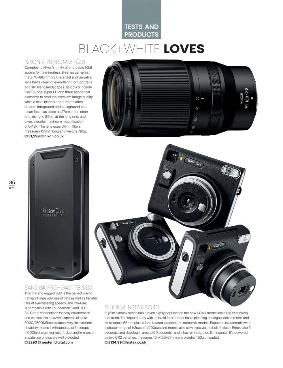 Black+White Photography Preview Pages