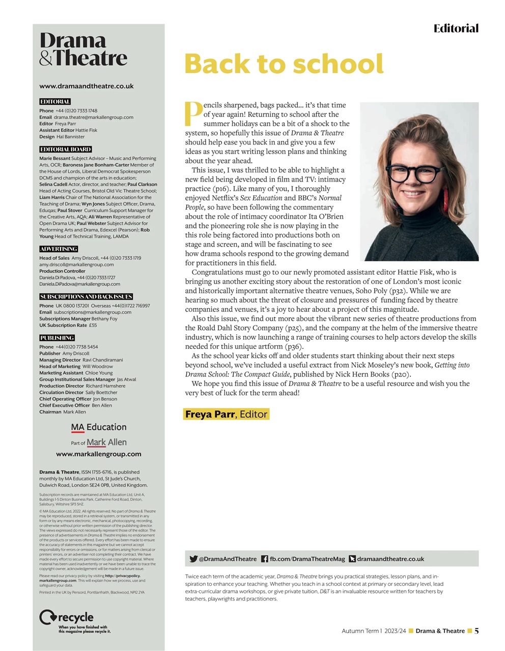 Drama and Theatre Preview Pages