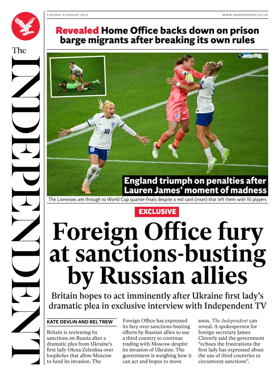 The Independent Daily Edition Newspaper Preview Pages