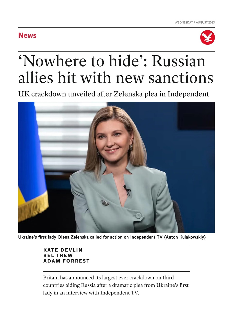 The Independent Daily Edition Newspaper Preview Pages