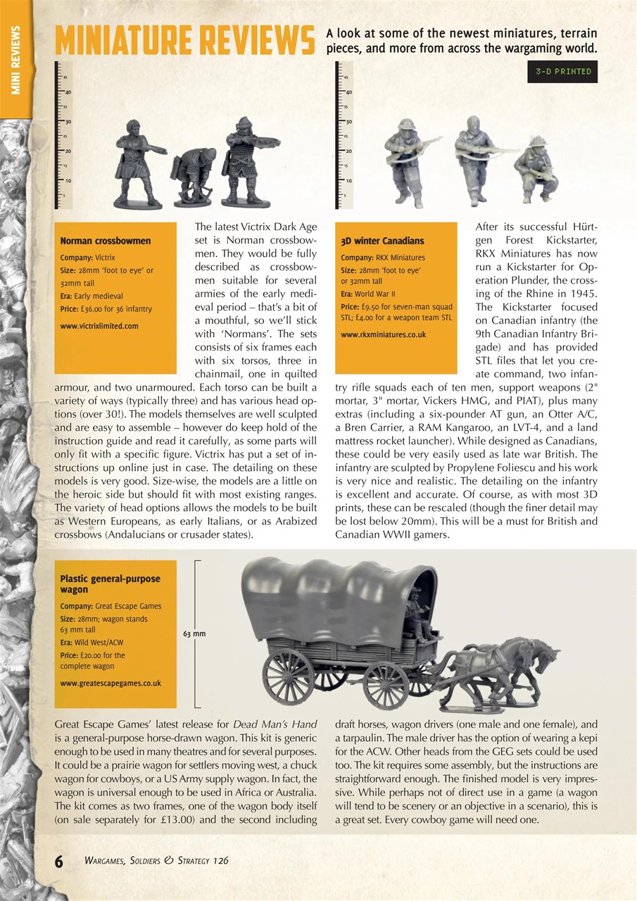 Wargames, Soldiers & Strategy Preview Pages