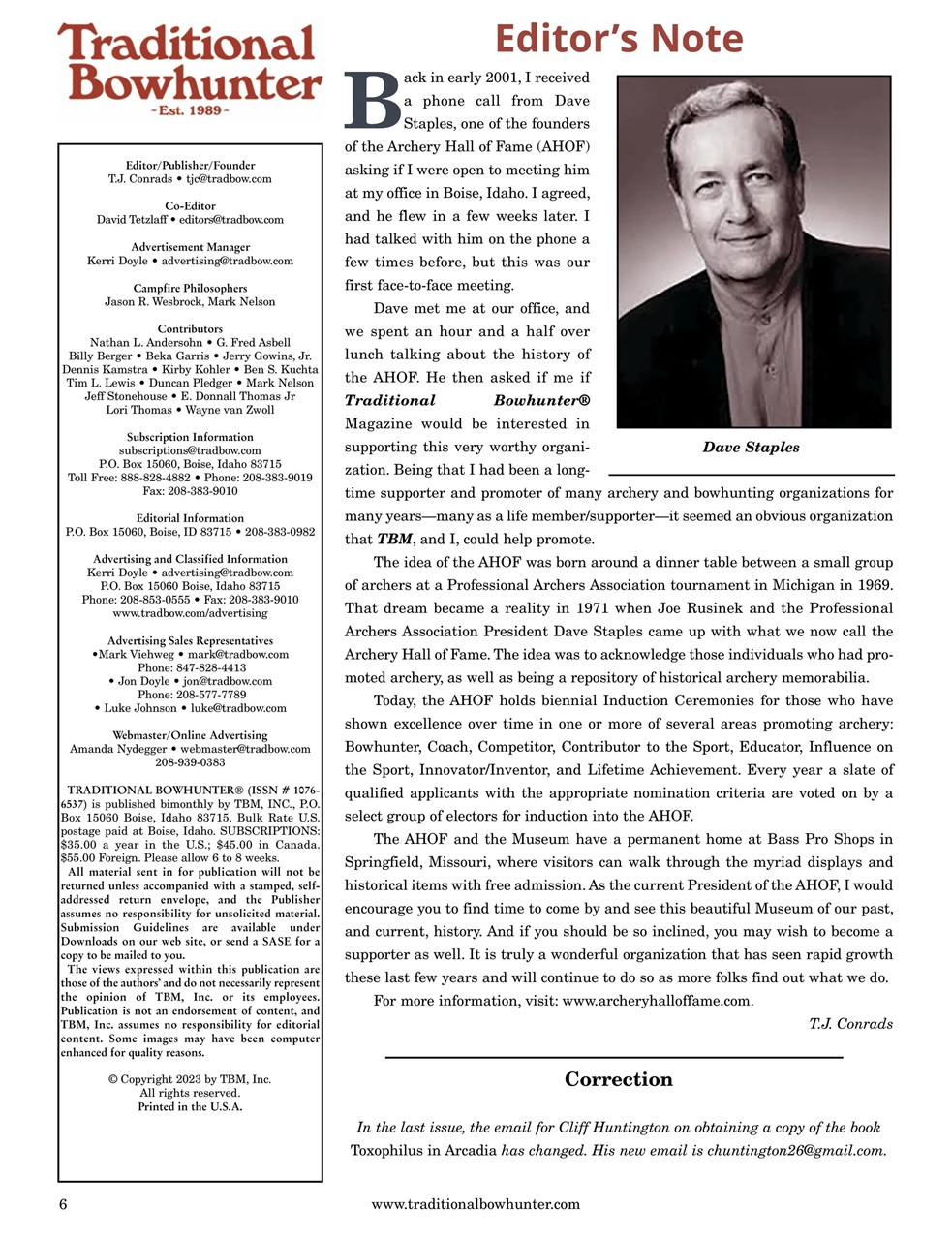 Traditional Bowhunter Magazine Preview Pages