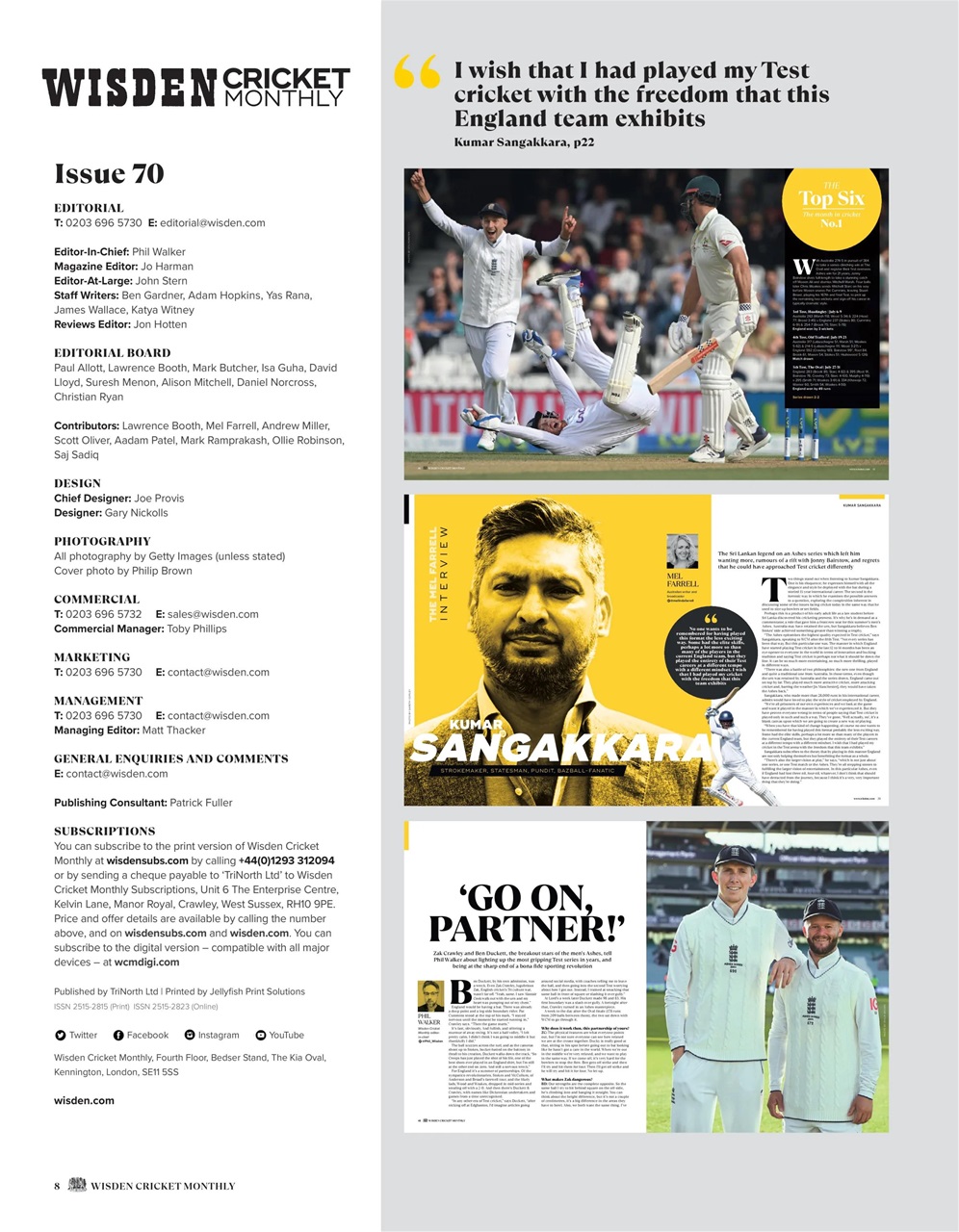 Wisden Cricket Monthly Preview Pages