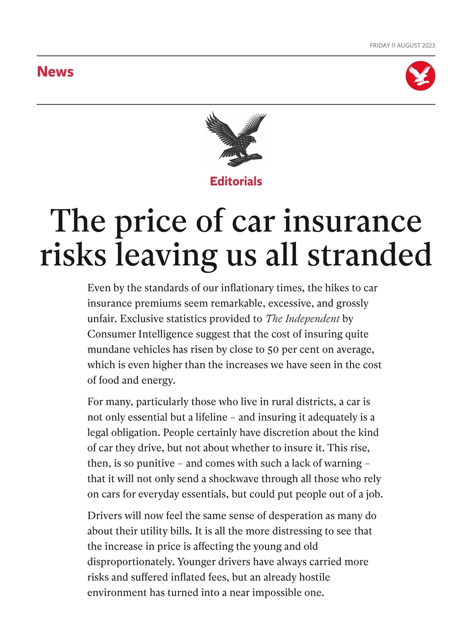 The Independent Daily Edition Newspaper Preview Pages