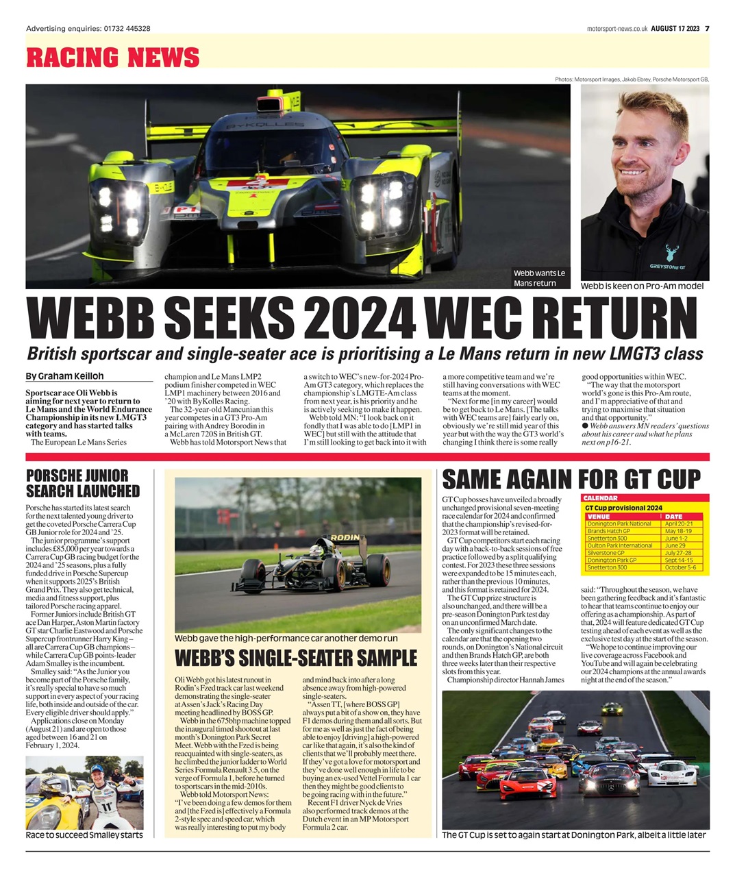 Motorsport News Preview Pages